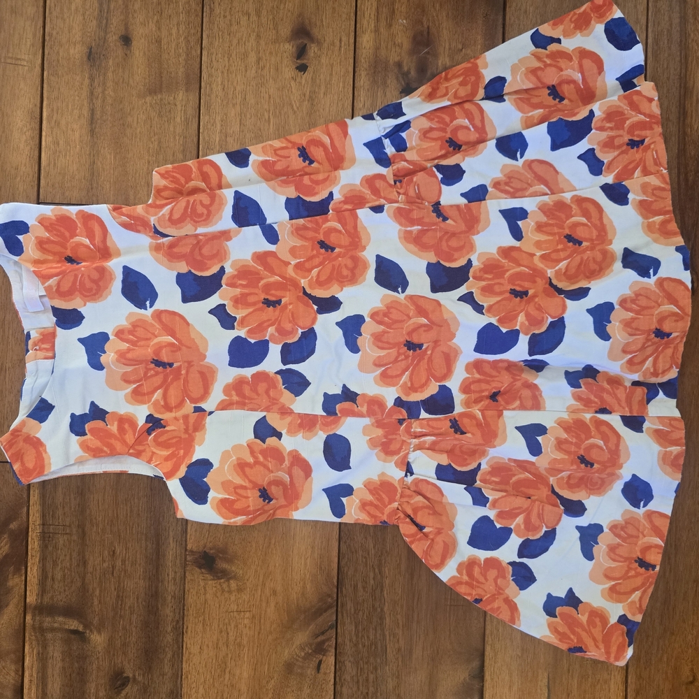 Floral Orange and Blue Kids Dress